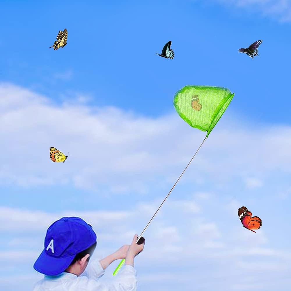 Kids Telescopic Butterfly Fishing Nets Perfect Outdoor Tools Colorful for Catching Insects Bugs Fish Ladybird Caterpillar Nets Extendable 34" Inch and Anti Slip Grip - Image 7