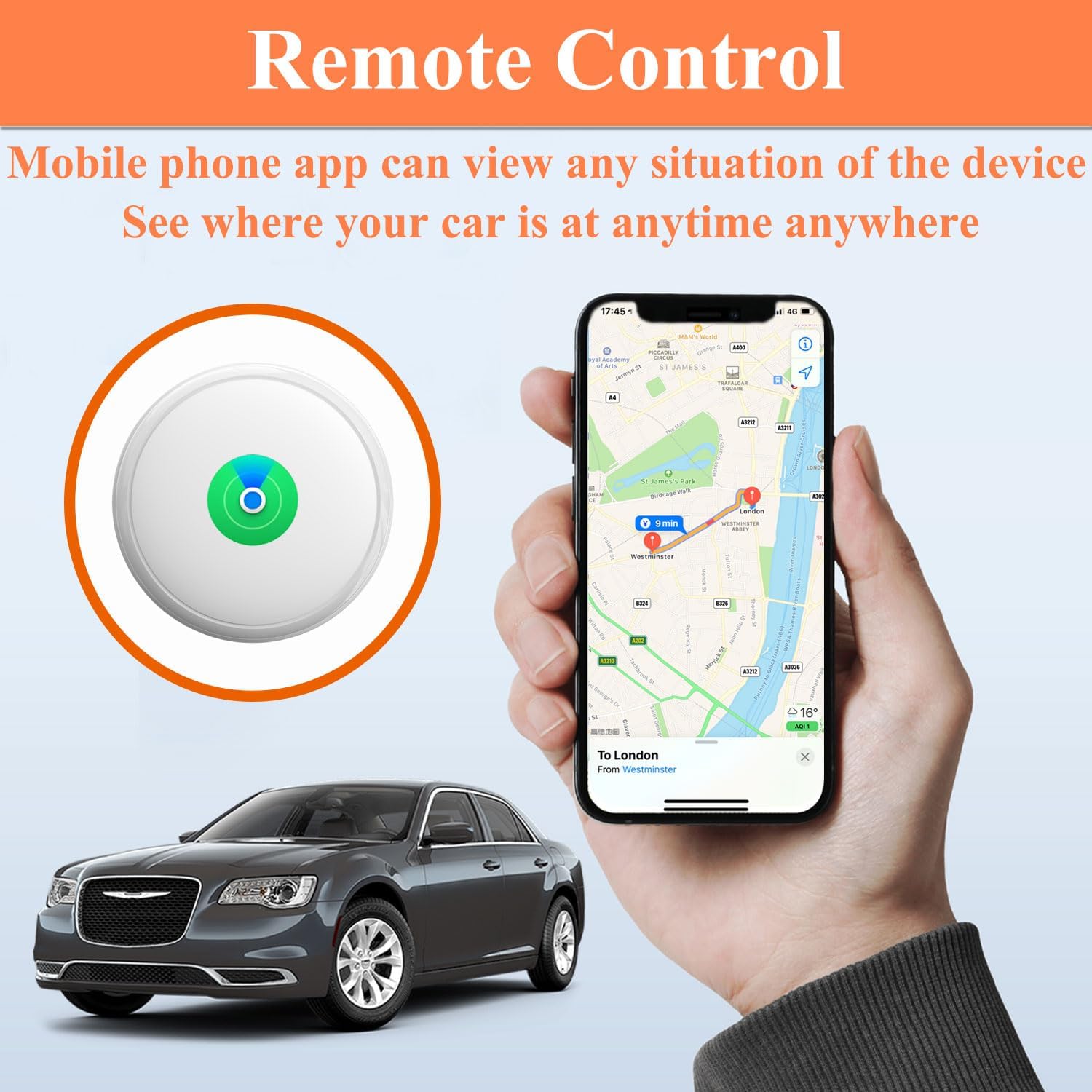 No Subscription Vehicle GPS Tracker Portable Car GPS Tracker Mini Magnetic GPS Device Full Coverage Pinpoint Vehicle Location Elderly Children Pets No SIM Card - Image 6