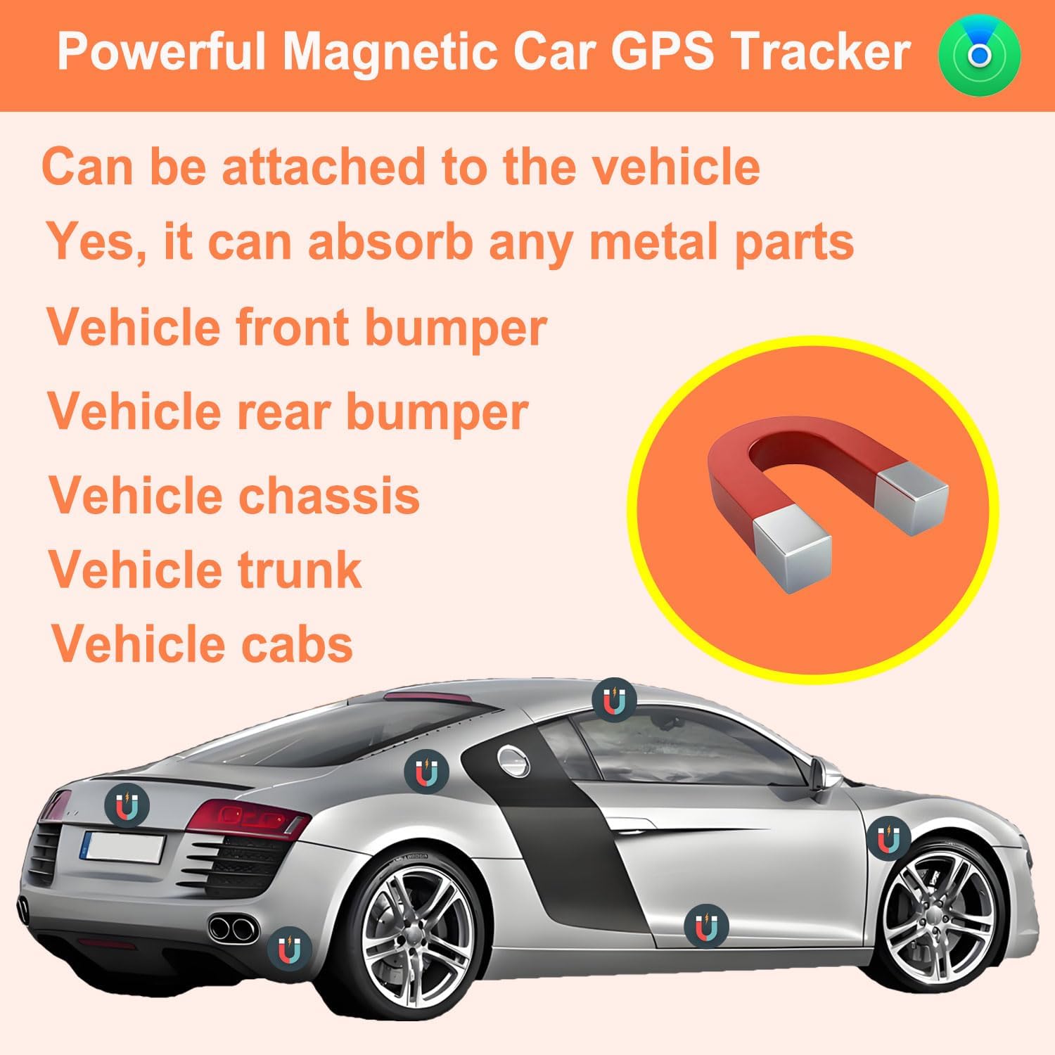 No Subscription Vehicle GPS Tracker Portable Car GPS Tracker Mini Magnetic GPS Device Full Coverage Pinpoint Vehicle Location Elderly Children Pets No SIM Card - Image 8