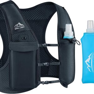 Running Vest for Women Men, USA Original Patent, Adjustable Chest Straps Running Hydration Vest with 500ml Soft Flask, Breathable Reflective Running Vest for Trail Running Hiking