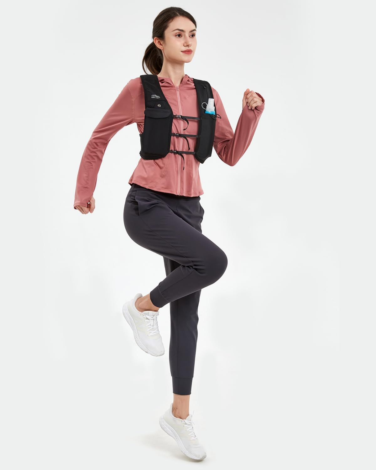 Running Vest for Women Men, USA Original Patent, Adjustable Chest Straps Running Hydration Vest with 500ml Soft Flask, Breathable Reflective Running Vest for Trail Running Hiking - Image 7