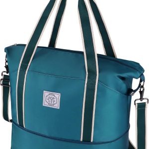 Travel Duffel Bag, Weekender Overnight Carry On Bag Women Men, Foldable Waterproof Gym Luggage with Metal Buckle Strap